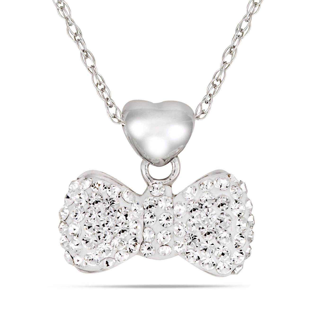 Quintessential Sterling Silver Pave Bow Necklace - Walmart.ca