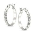thumbnail image 1 of Quintessential Sterling Silver Hoop Diamond Cut 3mm X 20mm, 1 of 4