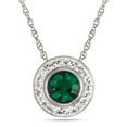 thumbnail image 1 of Sterling Silver Emerald Cz Framed with Crystals Slider Pendant, 1 of 4