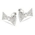thumbnail image 1 of Quintessential Sterling Silver Cubic Zirconia Bow Earrings Studs, 1 of 5