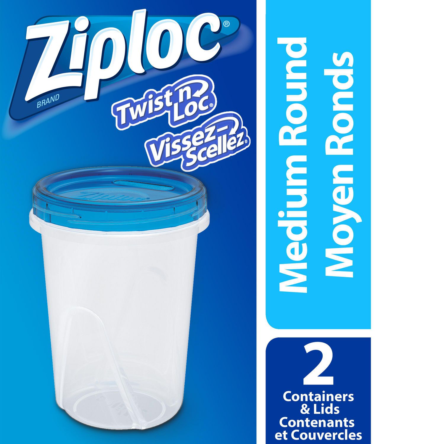 Ziploc Twist N Loc Round Food Storage, Ziploc Large Round Containers