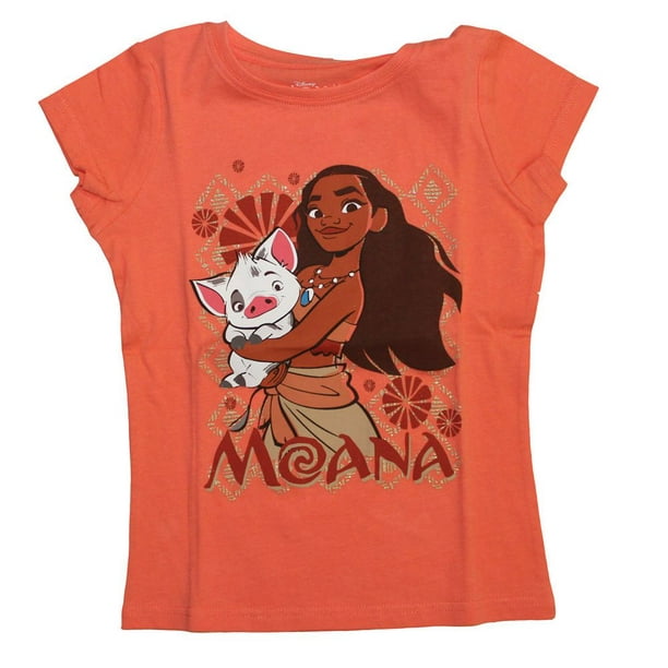 T-shirt à imprimé Moana à manches courtes pour filles