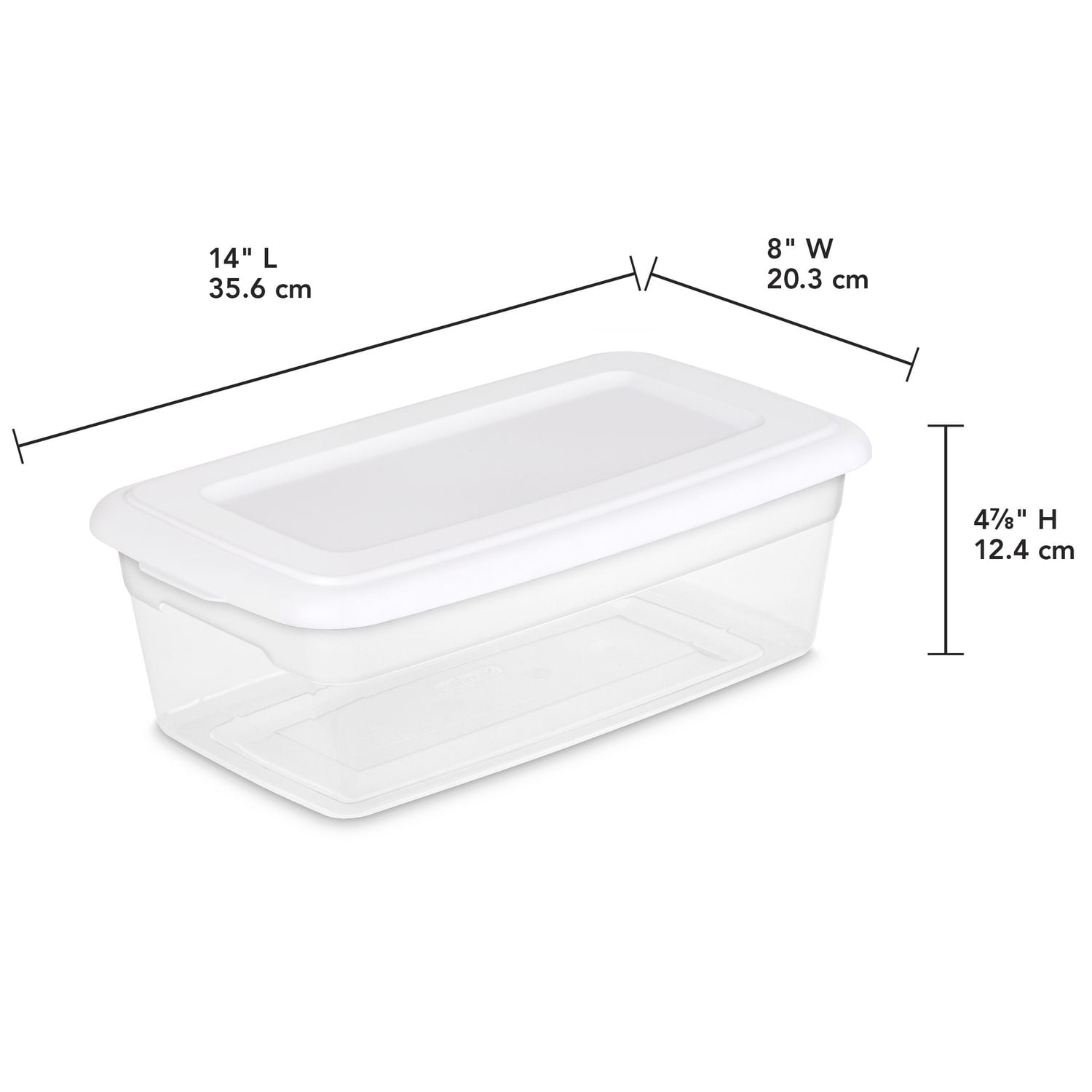 Sterilite 5.7L Storage Box- White, 5.7L 