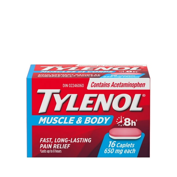 Tylenol Muscle Aches & Body Pain Relief Acetaminophen Caplets, 16 Count