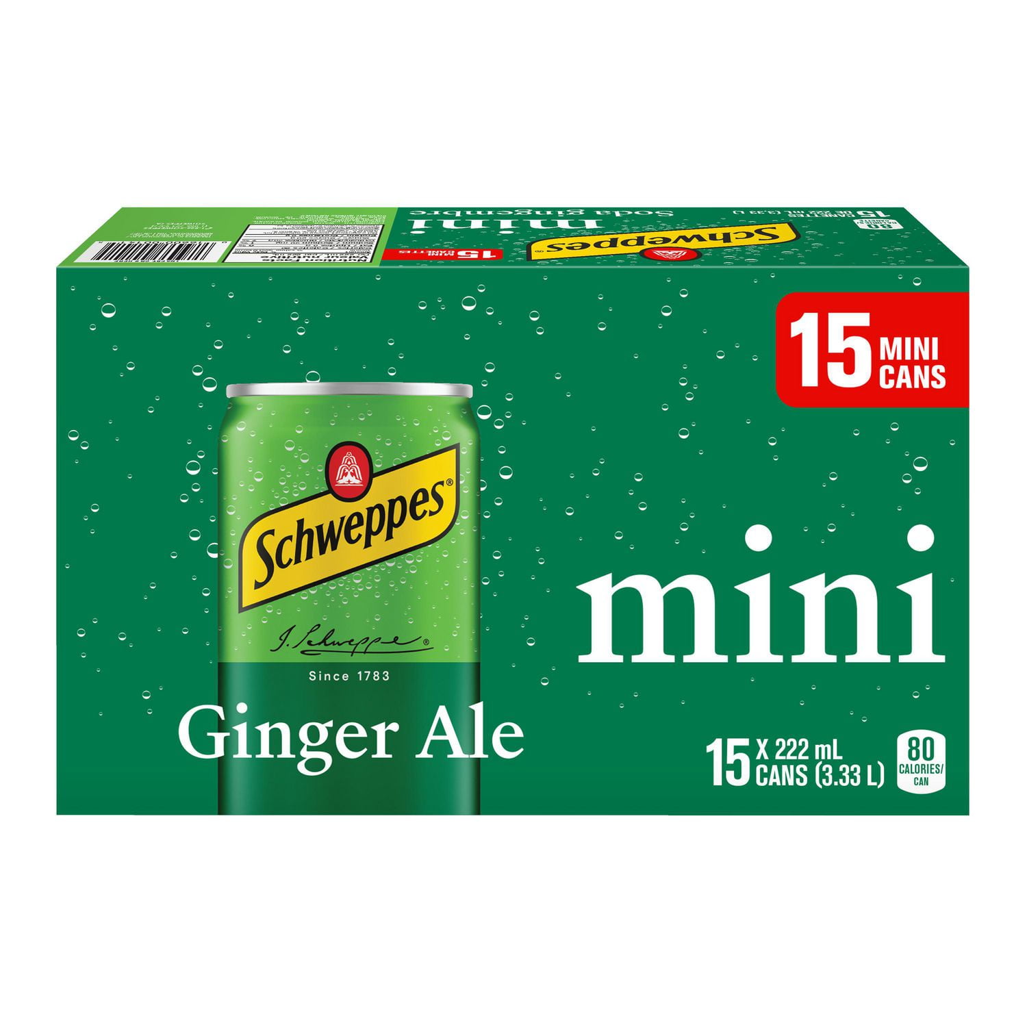 Schweppes Ginger Ale, 15 x 222 mL mini cans Walmart Canada