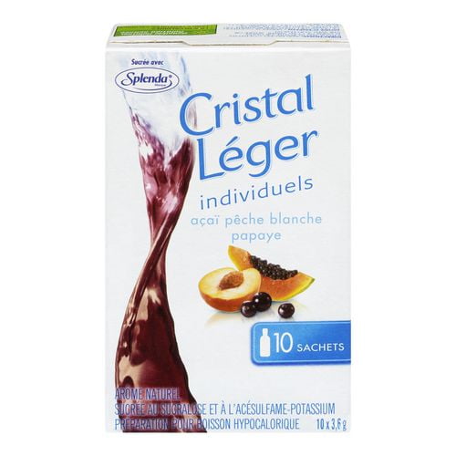 Kraft Cristal Leger Individuels Acaï et pêche blanche 10x3.6 g Cristal Leger IIndividuels Acaï et pêche blanche 10x3,6 g