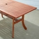 Malibu Ensemble de table à dîner de plein air en bois 7 pièces avec chaises pliantes – image 3 sur 7