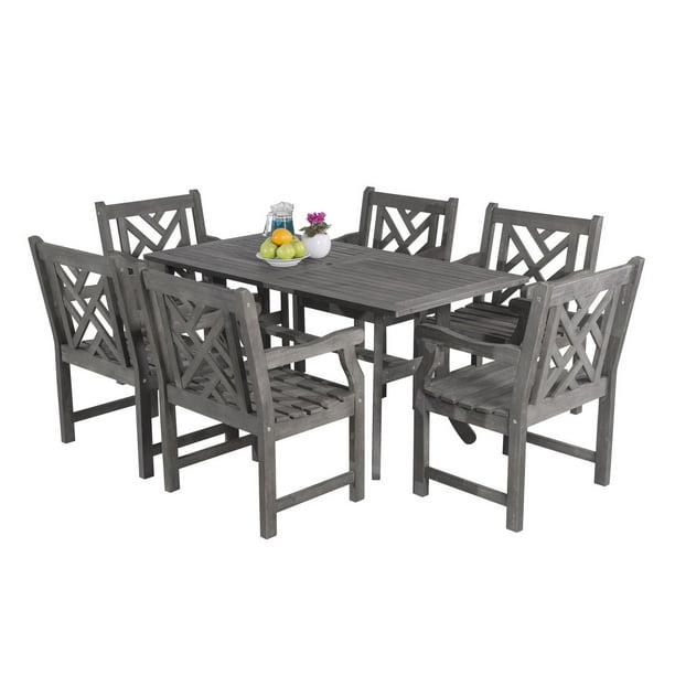 Renaissance Outdoor 7-piece Hand-scraped Wood Patio Dining Set - Walmart.ca