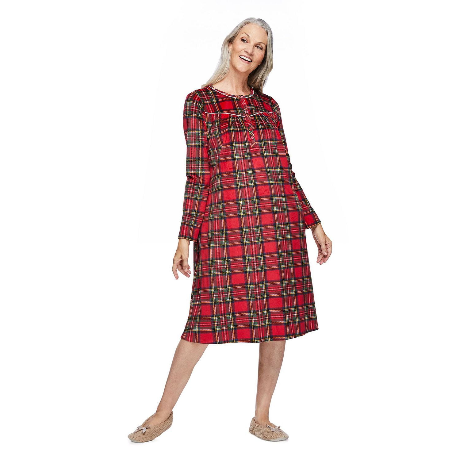 long sleeve henley nightgown
