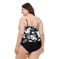 thumbnail image 3 of Krista Plus Women's Crossover Ruched V-Neck Tankini Swim Top, 3 of 5