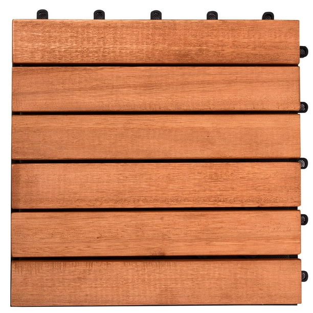 Planche en bois d’eucalyptus à 6 barres pour usage extérieur (ensemble de 10 planches)