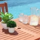 Ensemble de table à dîner de plein air en bois  Malibu 3 pièces avec chaises courbes et bancs pas de dossier – image 4 sur 5