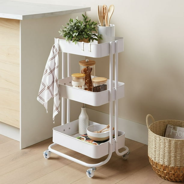 Mainstays 3 Tier Utility Cart, White Color for Indoor - Walmart.ca