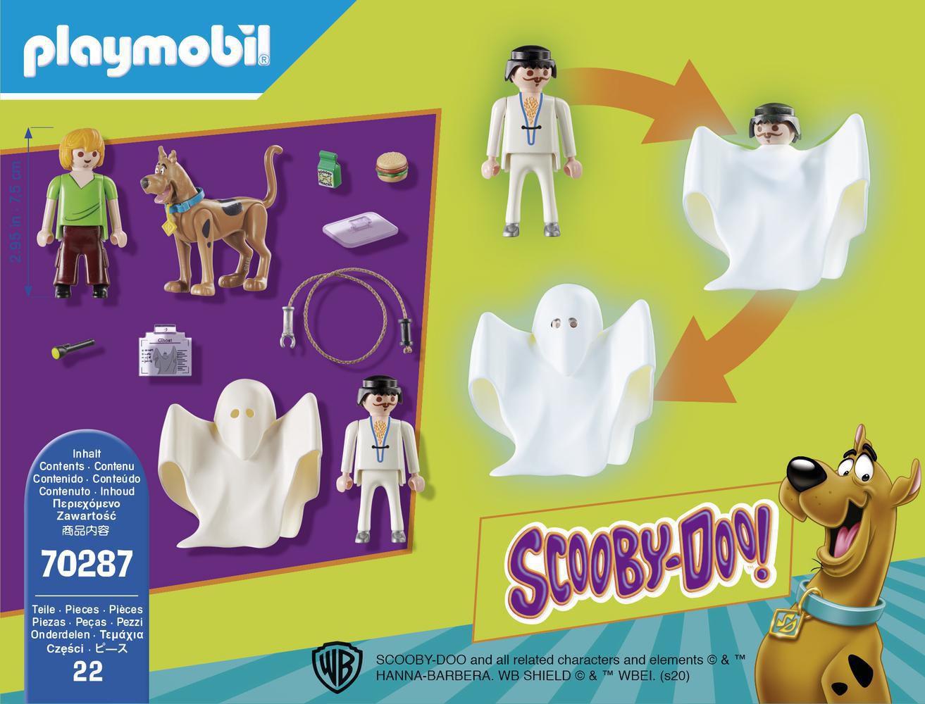 Playmobil SCOOBY-DOO! Scooby & Shaggy with Ghost 70287 Play Set, Age 4+, 19  pcs