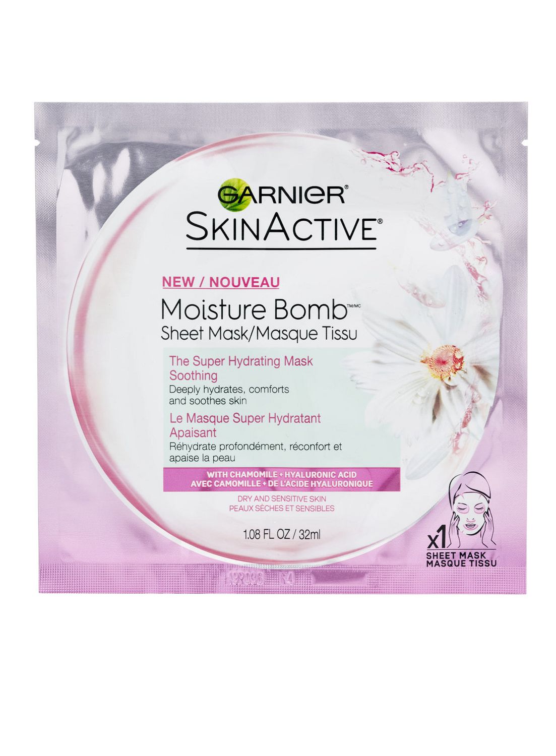 Garnier Skin Active Moisture Bomb, Super Hydrating Sheet Mask, Soothing ...