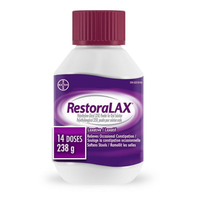 RestoraLAX Powder Stool Softener Laxative - Effective Constipation Relief for Adults, No Taste, No Grit, No Gas, No Bloat, No Cramps, No Sudden Urge
