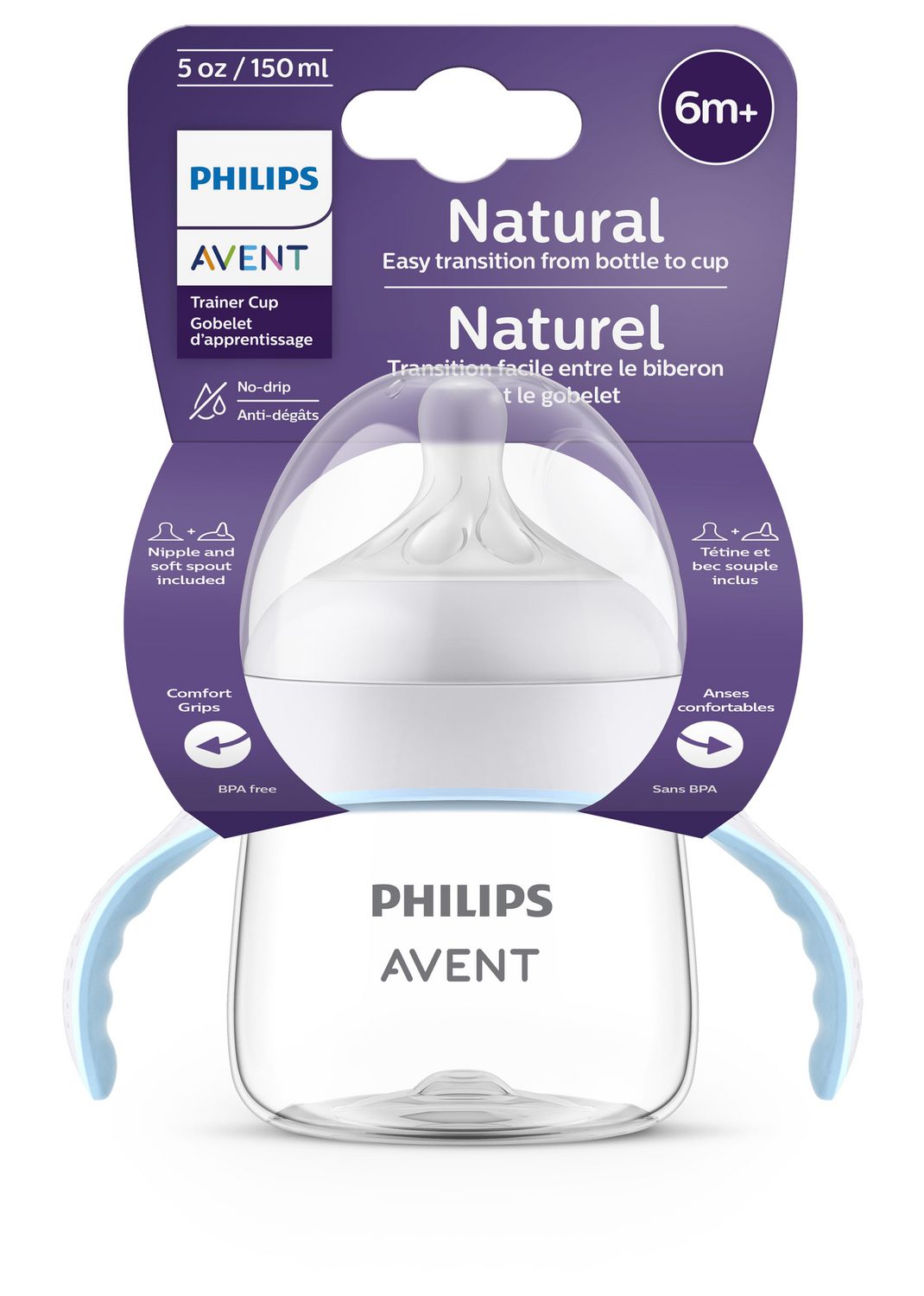Philips Avent Tétine de biberon SCY963/02 Natural Response 1 mois+ silicone  lot de 4
