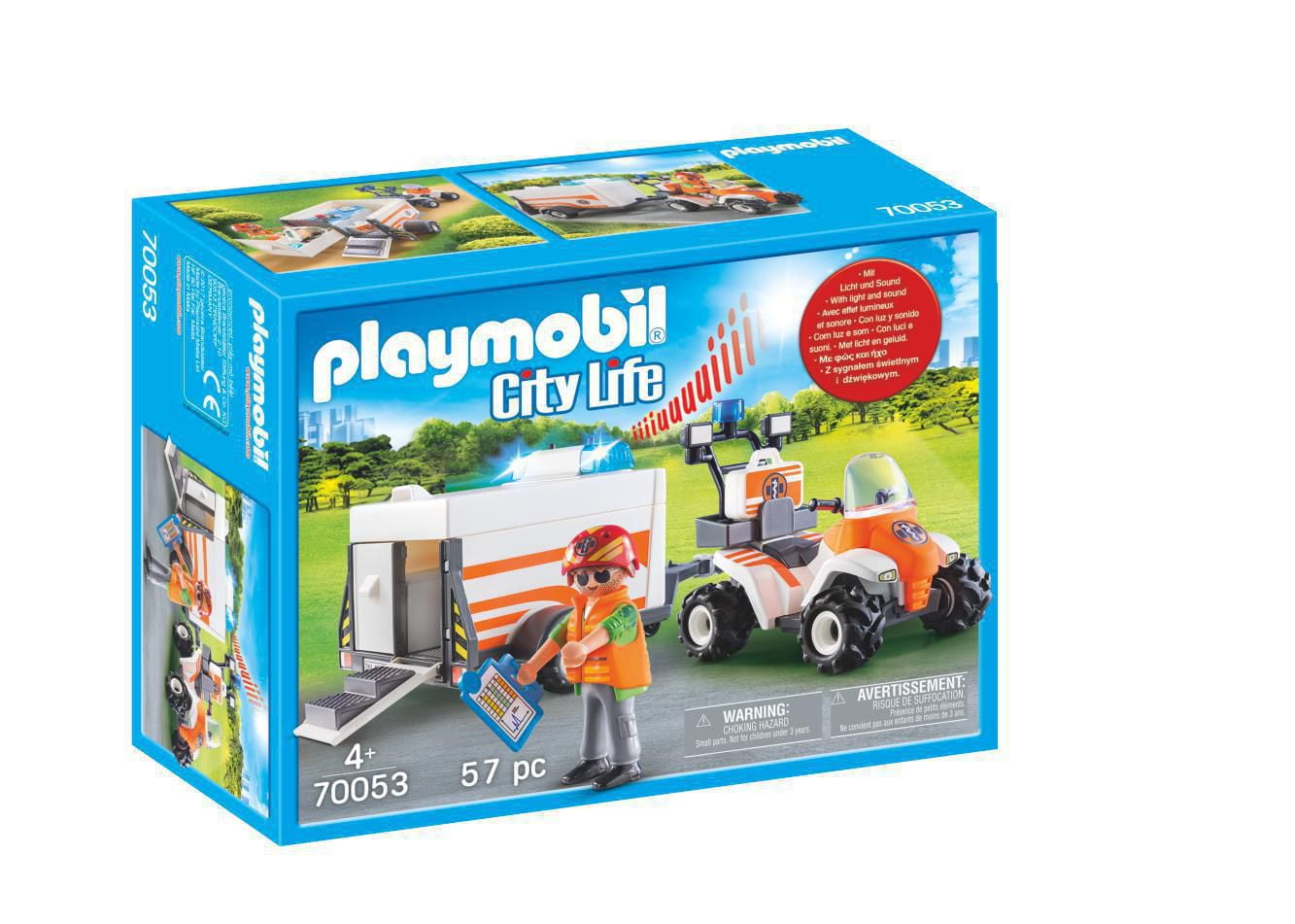 Playmobil Rescue Quad with trailer 70053 Play Set Walmart