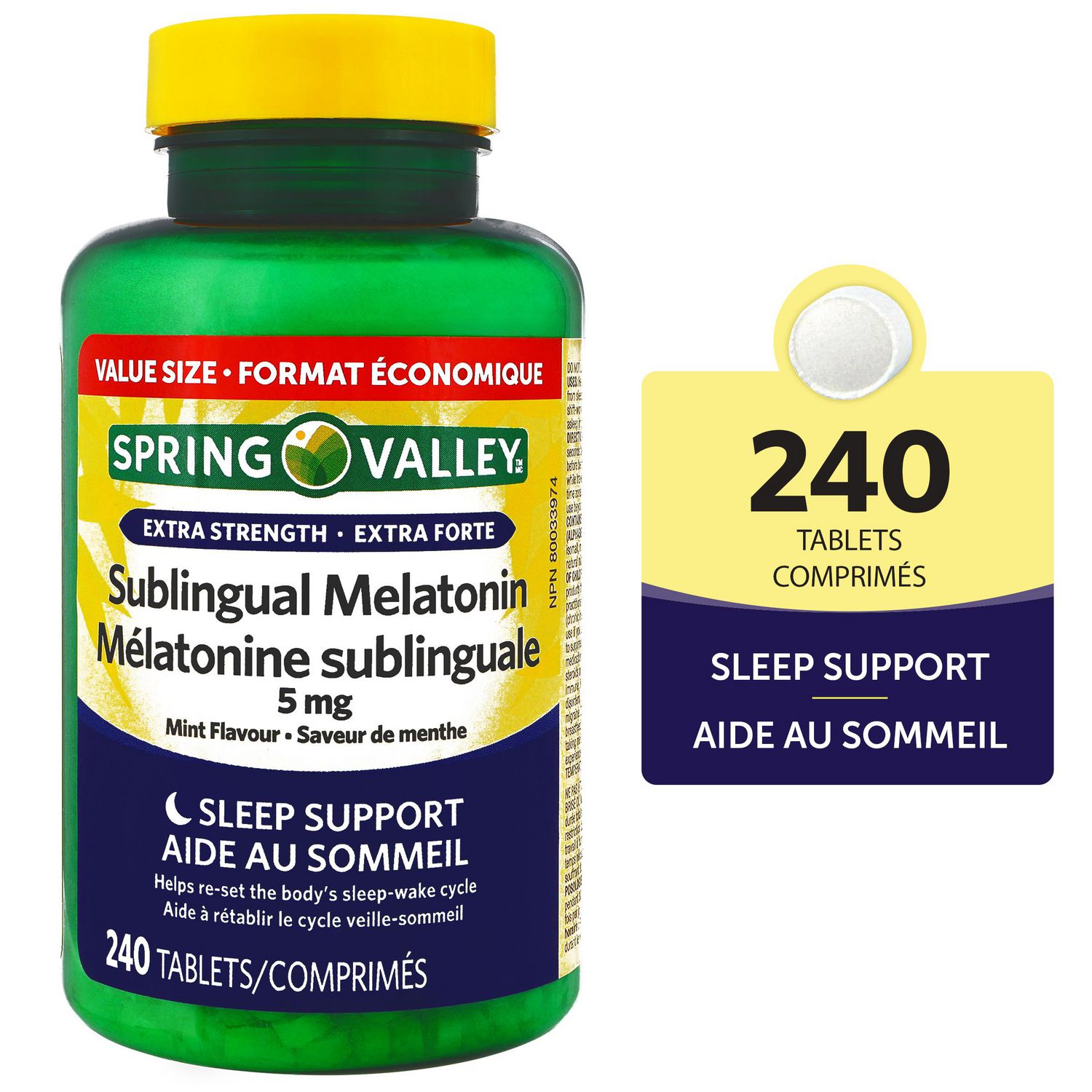 Spring Valley Extra Strength Sublingual Melatonin 5 mg, Value Size
