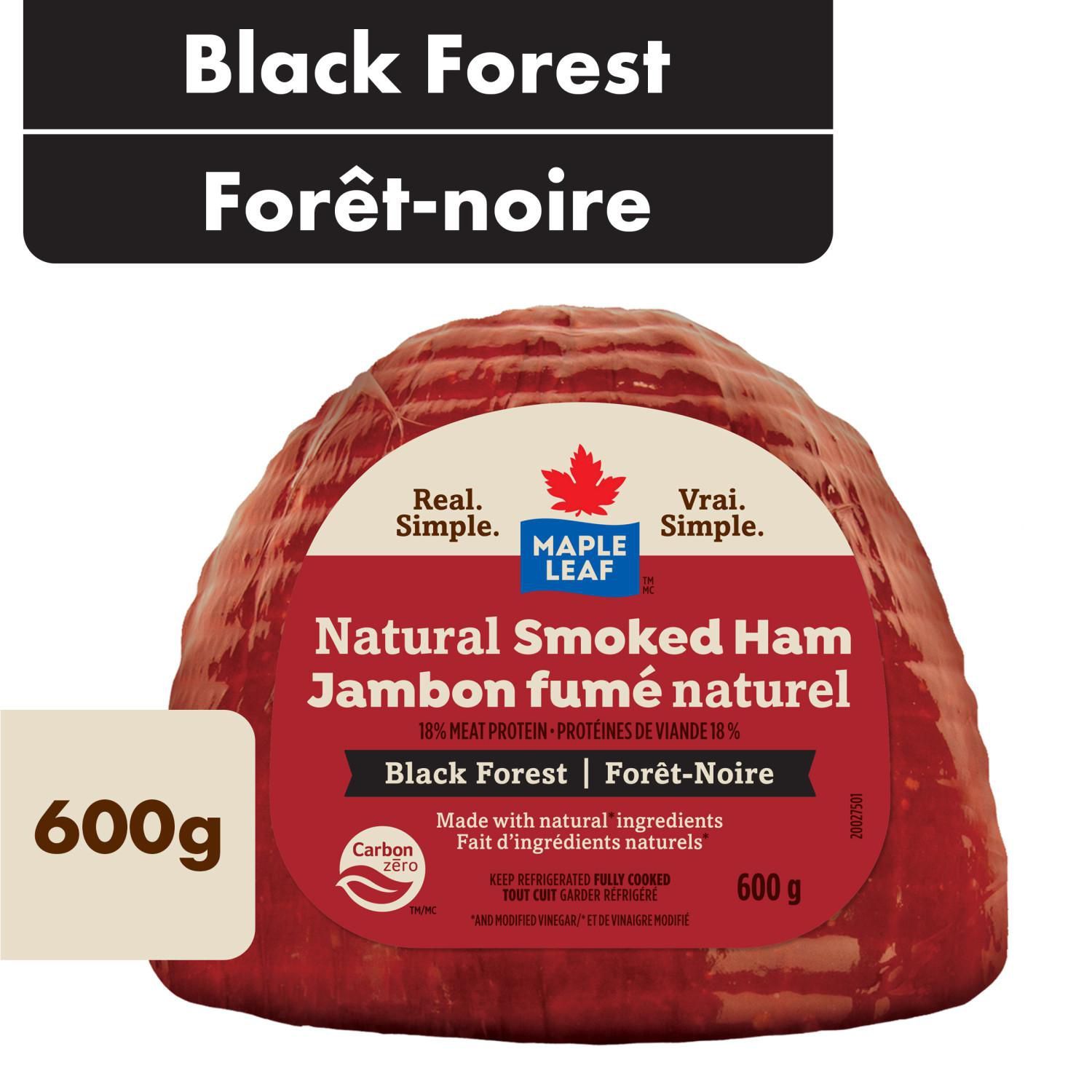 Maple Leaf Natural Smoked Black Forest Ham, 600 g