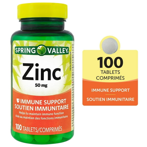 Spring Valley Zinc, 50 mg, 100 Tablets