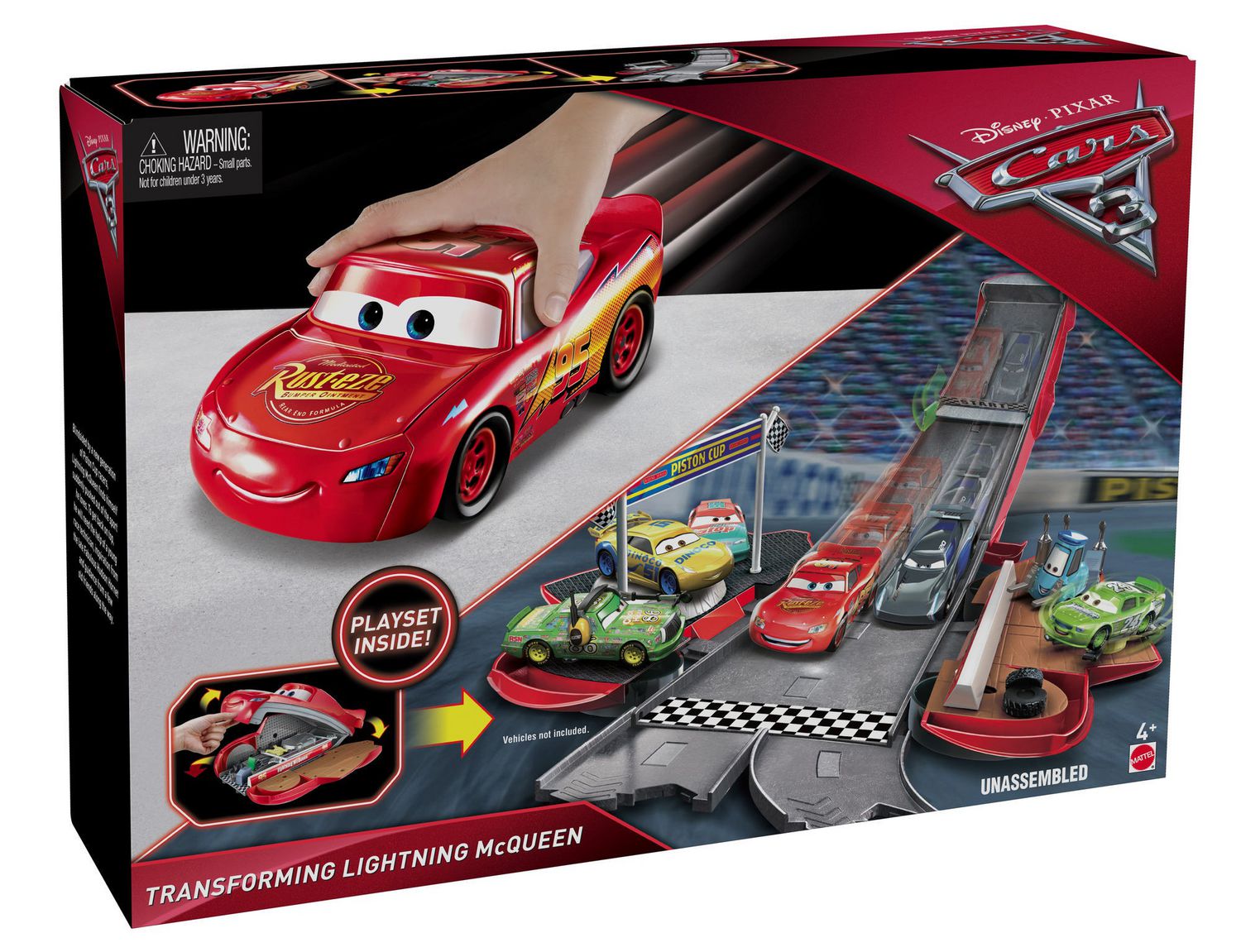 Transforming lightning on sale mcqueen playset