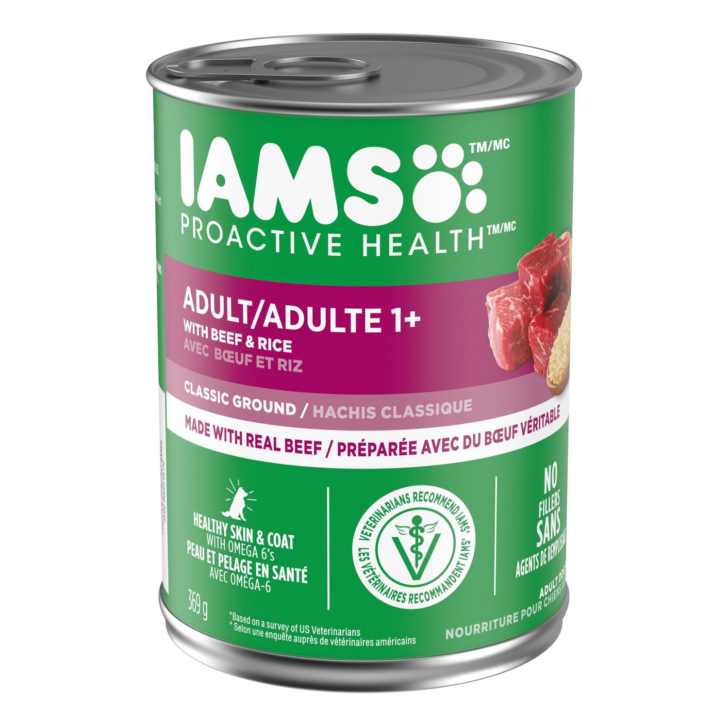 IAMS Proactive Health Beef Rice Adult Wet Dog Food 369g Walmart