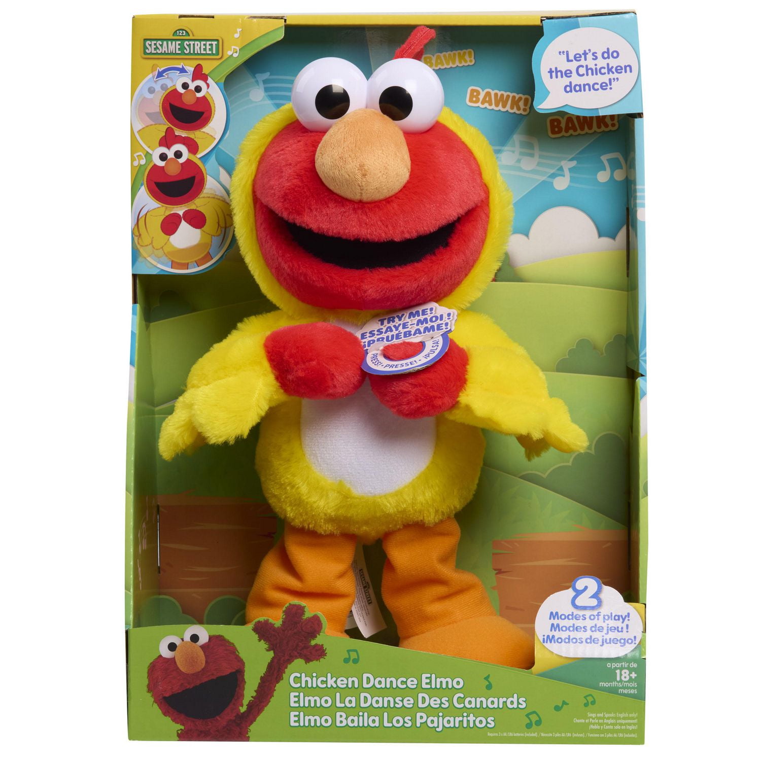 Sesame Street Chicken Dance Elmo Feature 13 Inch Plush Dancing Plush Stuffed Animal Yellow