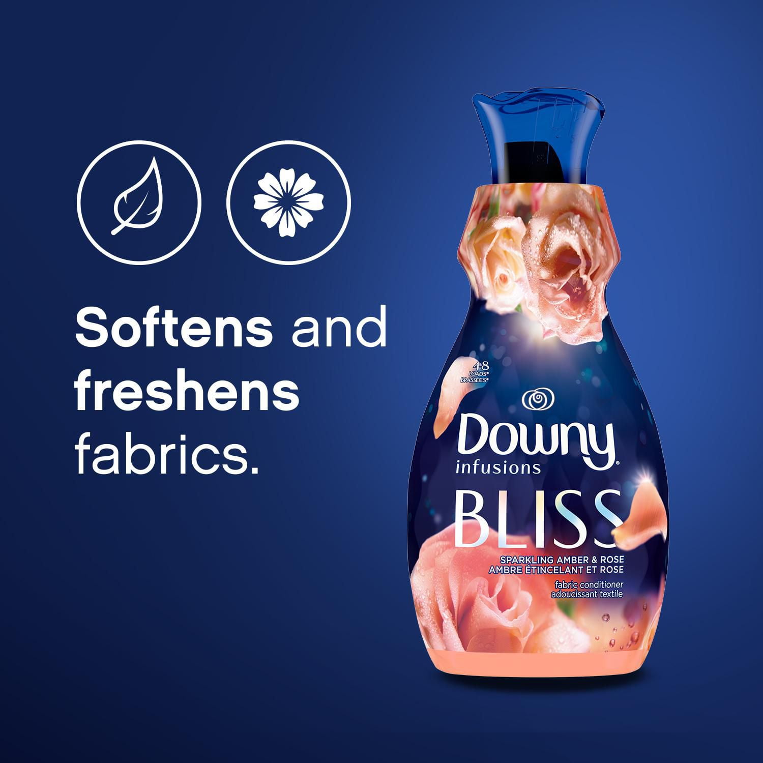 Downy RINSE & REFRESH Laundry Odor Remover and Fabric Softener, Cool Cotton,  HE Compatible, 70 Loads, 1.41 L 