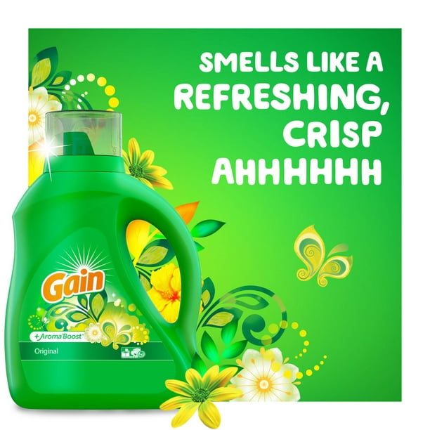 Détergent à lessive liquide Gain + Odor Defense, parfum Super Fresh Blast  64 brassées, 2,72 L