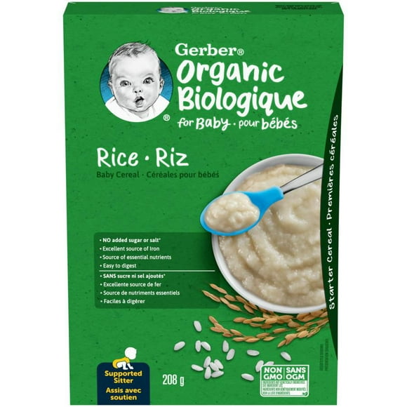 GERBER Organic Baby Cereal Rice 208 g, 208g