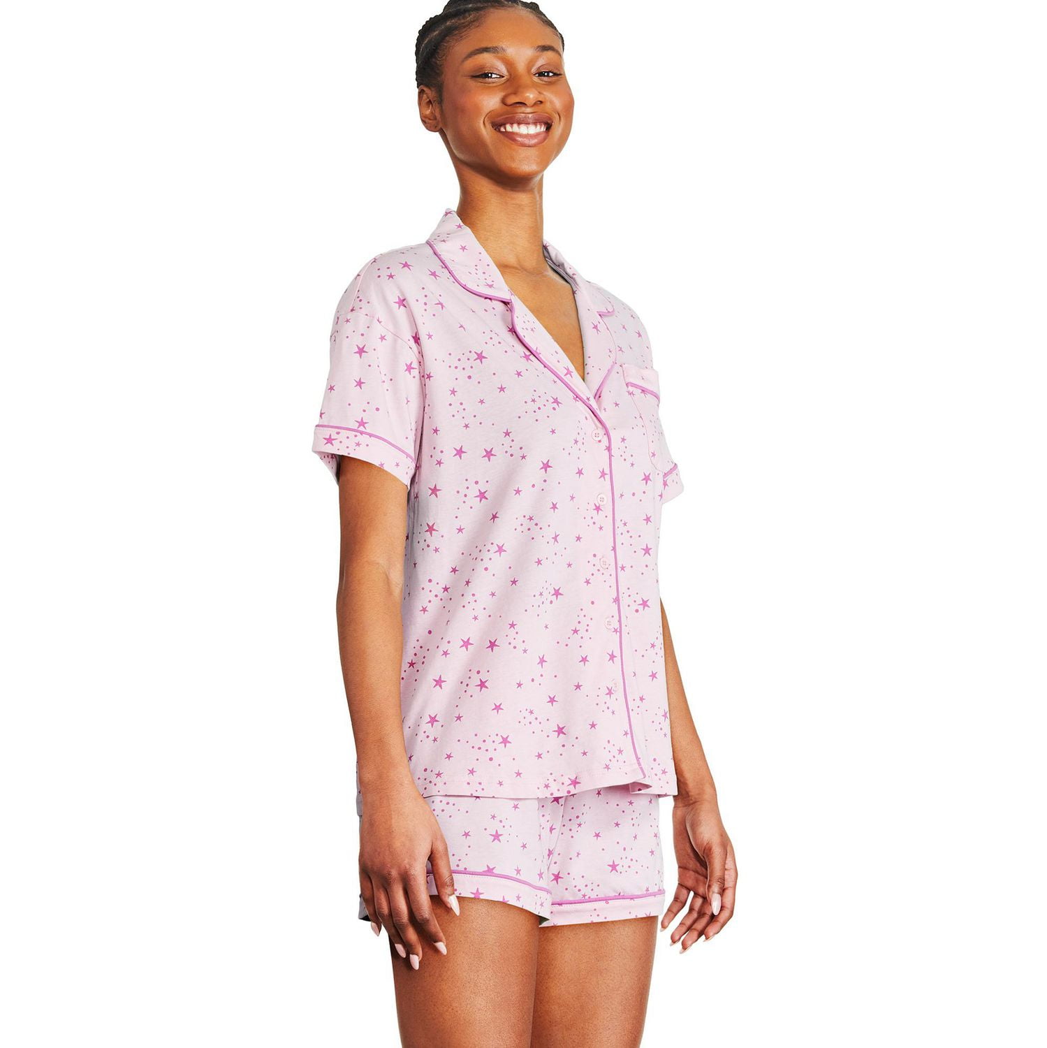 George Women's Notch Collar Pajama 2-Piece Set