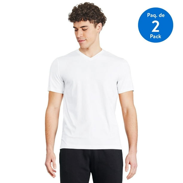 George Men's Stretch V-Neckline Tee 2-Pack - Walmart.ca