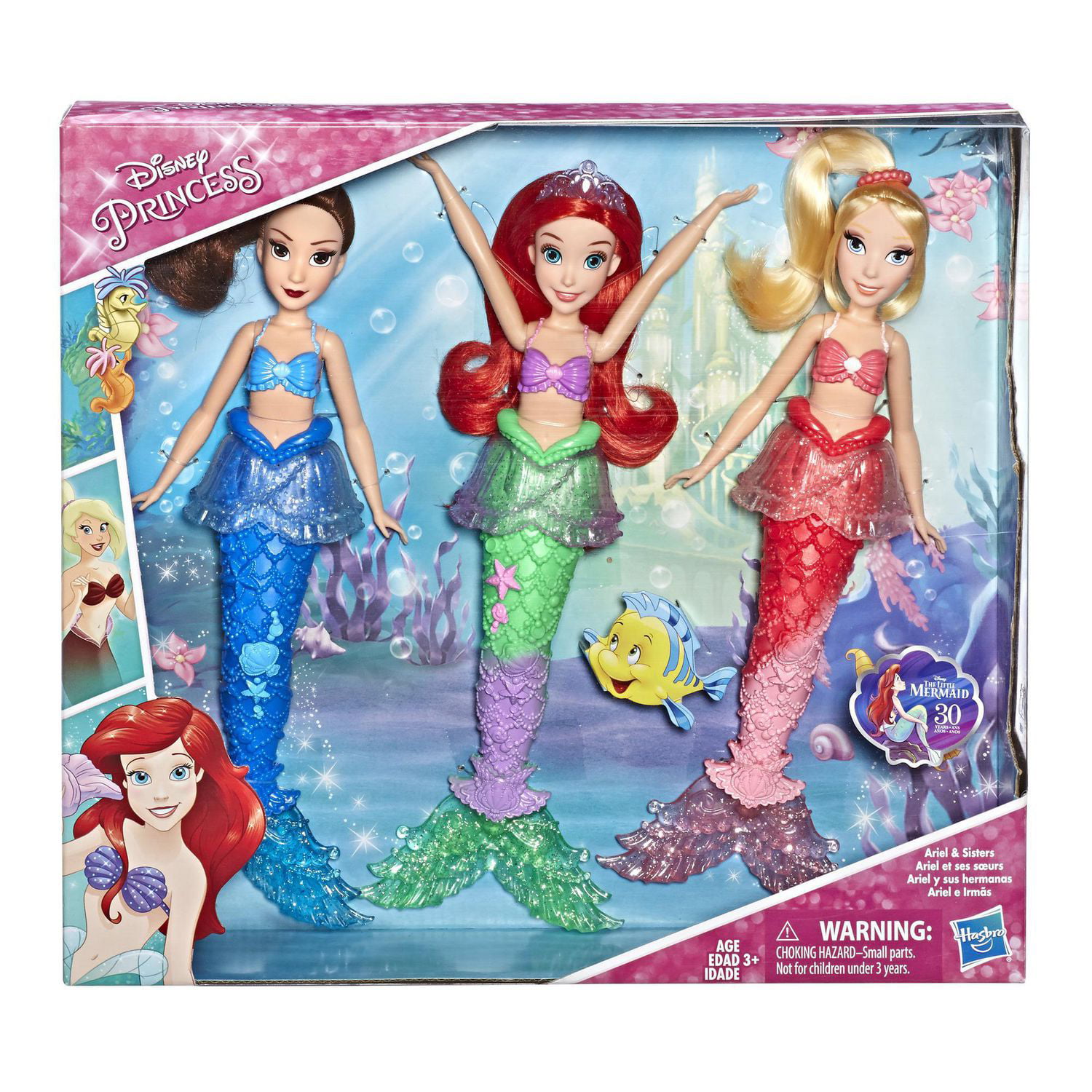 Disney Princess Ariel & Sisters 3-Pack Mermaid Dolls 