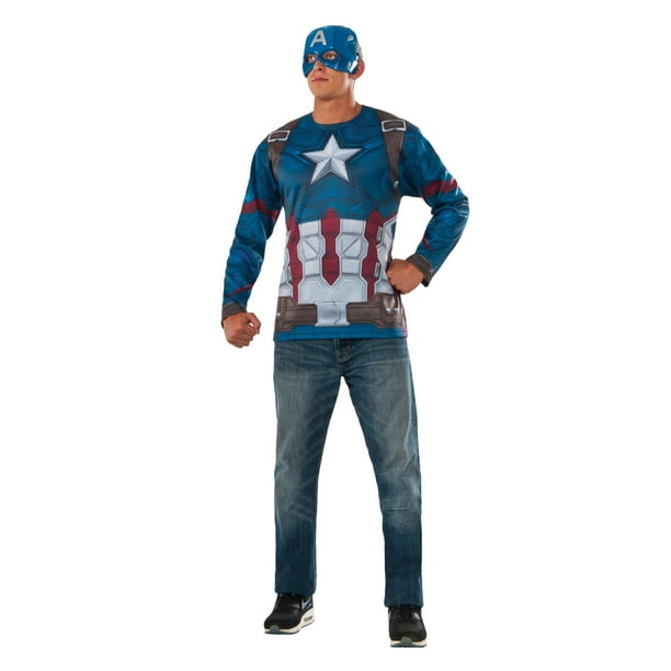 Costume pour adultes T-shirt Captain America à manches longues de Captain America: Civil War par Rubie's