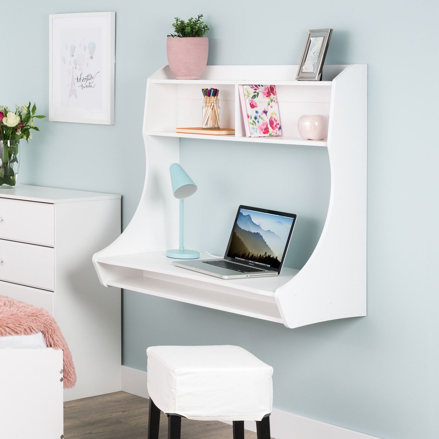 Prepac Compact Hanging Desk White Walmart Canada