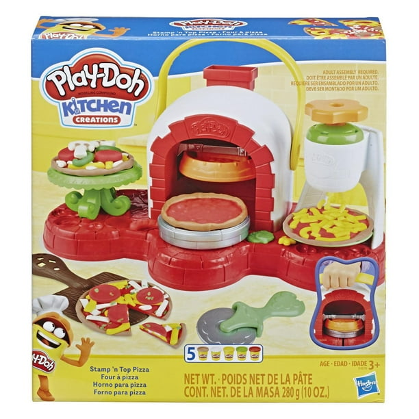 Play-Doh - Four à pizza jouet avec 5 couleurs de pâte Play-Doh atoxique
