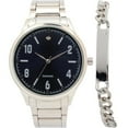 thumbnail image 1 of Men's Silver-Tone Link Bracelet Watch & ID Bracelet Set, 1 of 3
