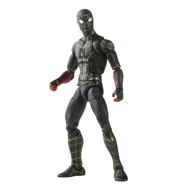 Marvel Legends Series Black & Gold Suit Spider-Man 6-inch Collectible Action  Figure Toy, 2 Accessories and 1 Build-A-Figure Part(s) 