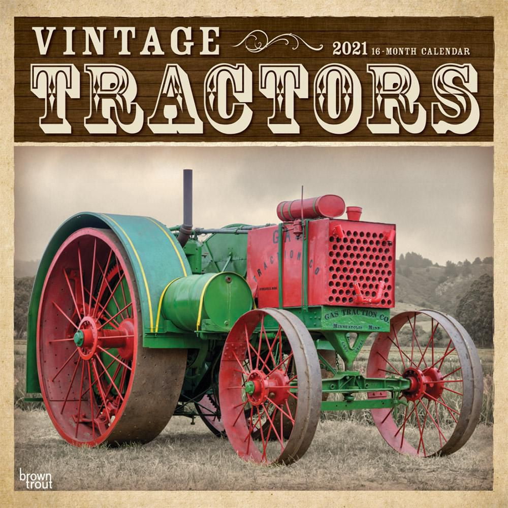 Vintage Tractors 2021 12 x 12 Inch Monthly Square Wall Calendar, Farm ...