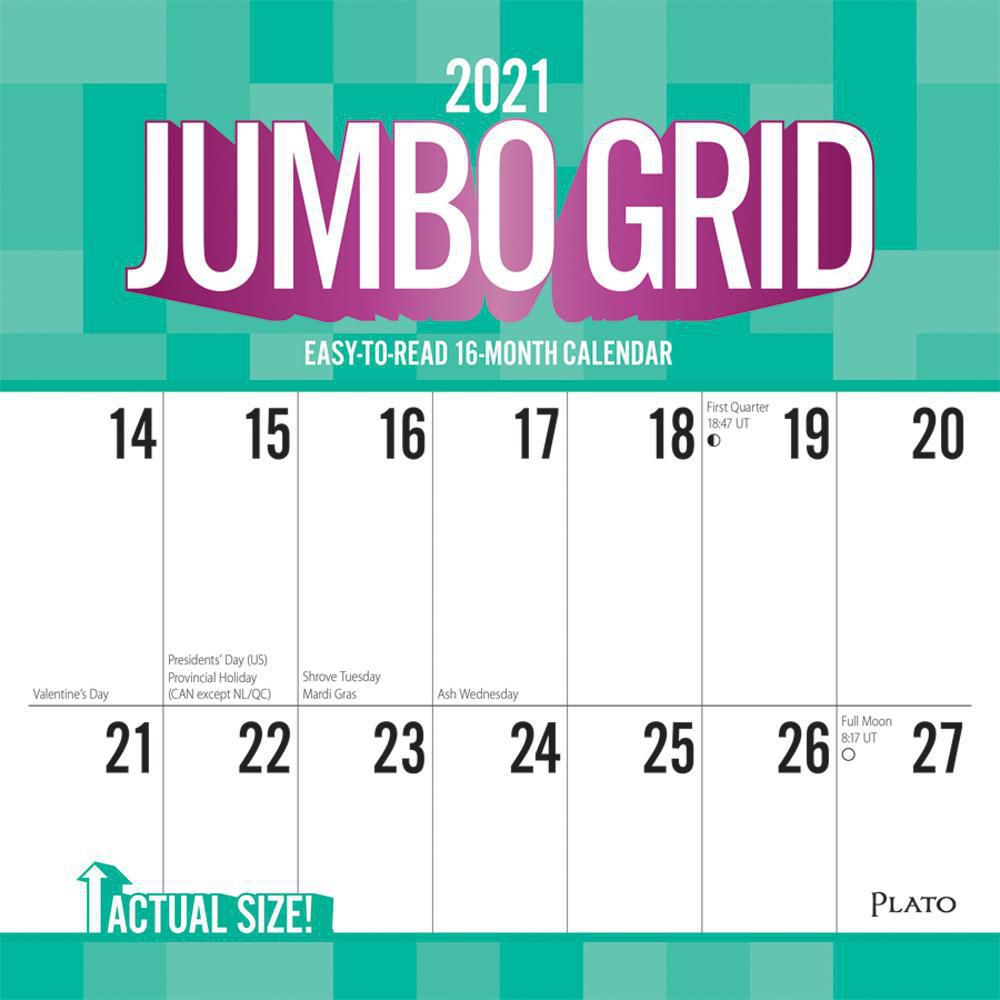 Jumbo Grid Large Print 2021 12 X 12 Inch Monthly Square Wall Calendar Jumbo Grid Large Print 2021 12 X 12 Inch Monthly Square Wall Calendar