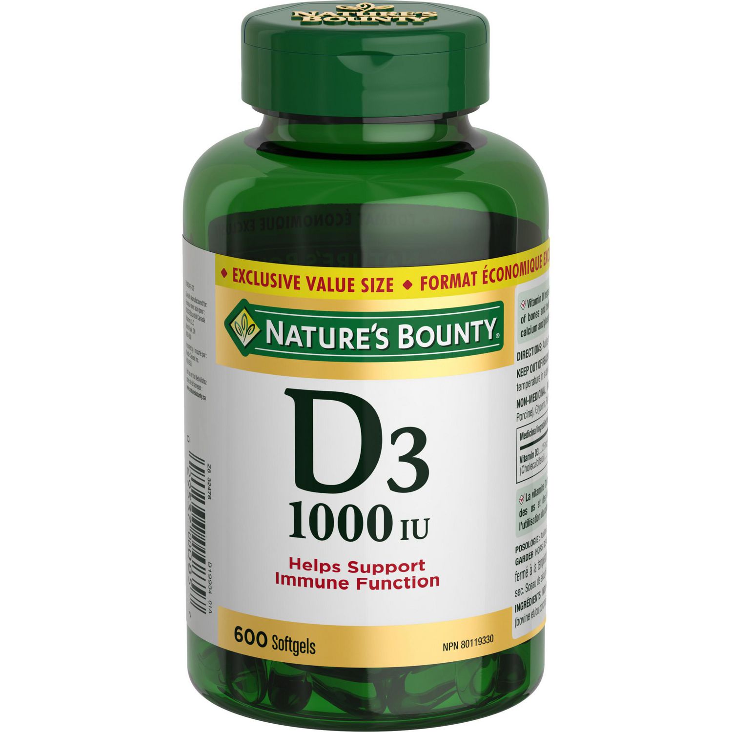 NATURE'S BOUNTY Vitamin D3, 1000 IU