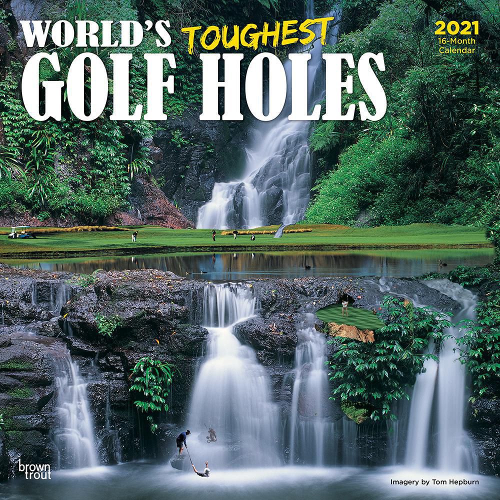 World's Toughest Golf Holes 2021 12 x 12 Inch Monthly Square Wall