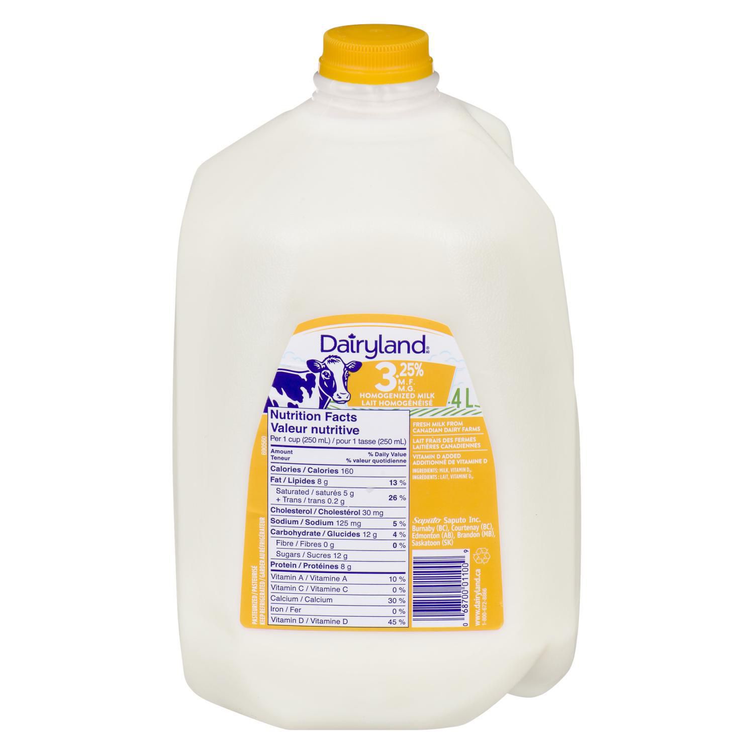 Dairyland 3 25 Homogenized Milk Walmart Canada