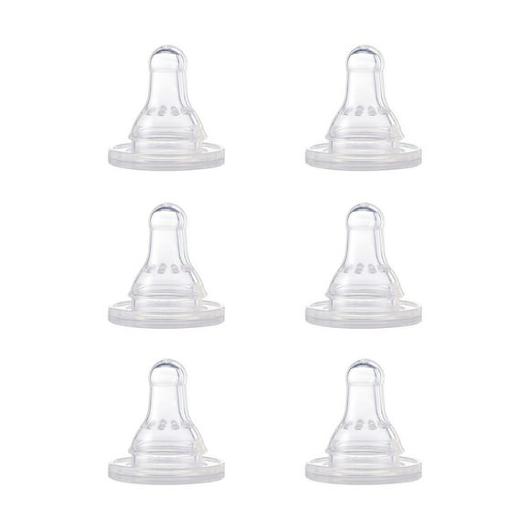 First Essentials by NUK Replacement Bottle Nipple, Silicone, Slow Flow, 0+ Months