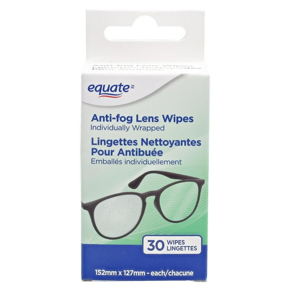 Equate Anti-Fog Lens Wipes, 30 wipes (152 mm x 127 mm each)