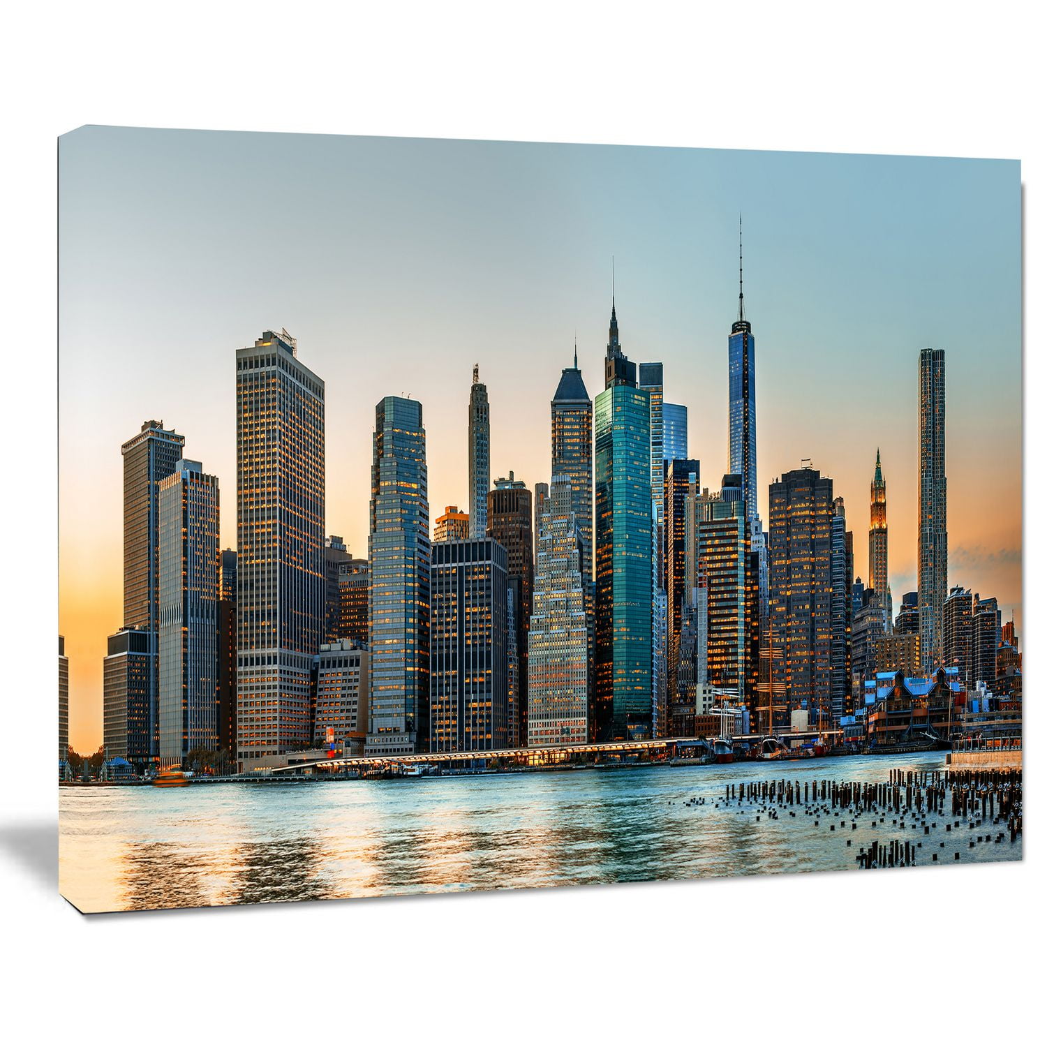 Design Art New York City Skyline Photography Canvas Art Print | Walmart ...