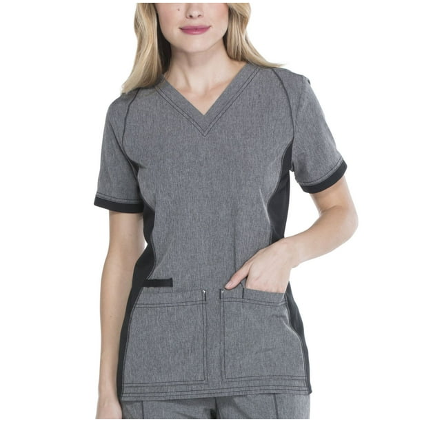 Haut saisonnier uni Scrubstar pour femmes de la collection « Fashion » avec tricot contrastant