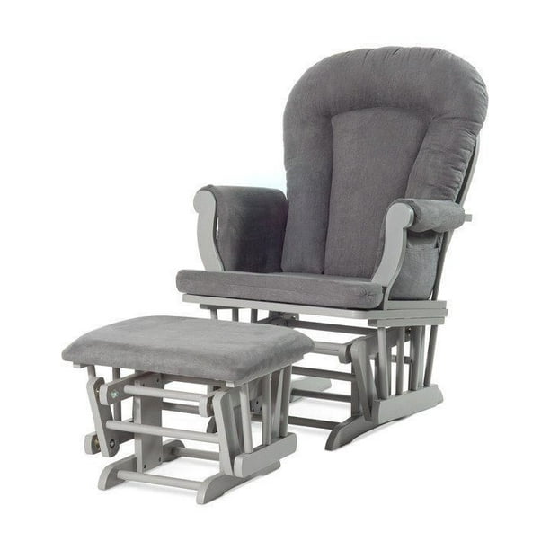 Chaise berçante et ottomane confortables Forever Eclectic de Child Craft, Gris froid avec coussin gris foncé
