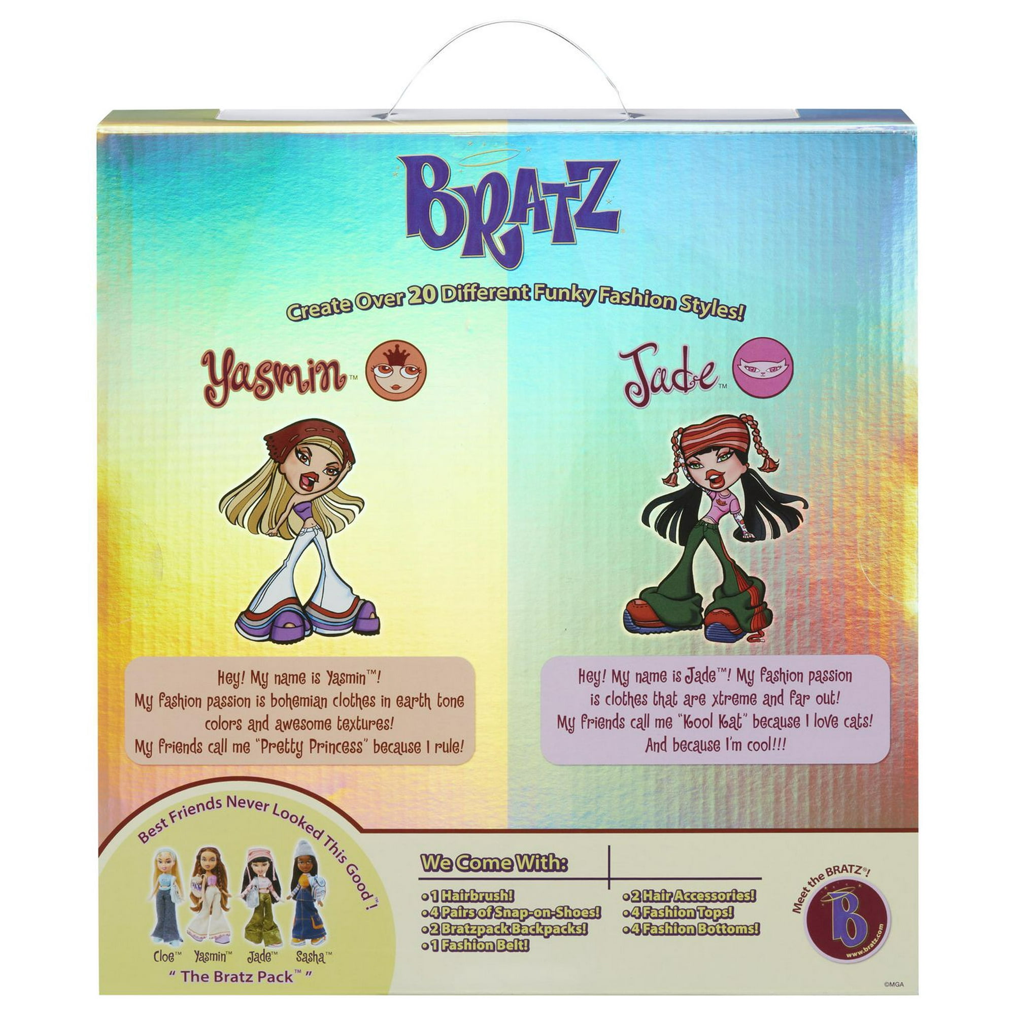 Bratz Original 12 inch Fashion Dolls 2-Pack Yasmin & Jade, 4 Full